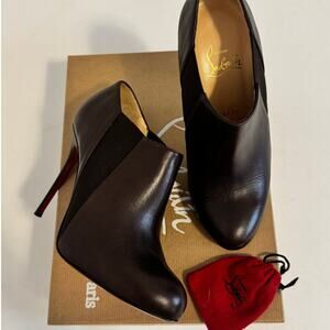 Christian Louboutin Lastoto Brown Leather Ankle Boots EU 37 Box Included